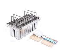 Homemade Ice Lolly Molds with Holder, Ice Pop Molds Reusable Flat Head Fast Freezing Ice Treat Maker(20pcs Flat Head)