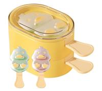 Homemade Silicone Popsicle Molds Mini duck Shapes, Popsicles Mold With Reusable Plastic Sticks,Ice Cream Molds,Food Grade Ice Pop Molds, Ice Popsicle Maker (Yellow 2 layers)