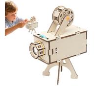 Homemade Slide Projector, Wooden Projector Kit, Educational Science Kits, Interactive Learning Toy, Skill-Building Assembly Set, 8.8x5x14cm For Students, Girls, Homeschool & Classroom Use