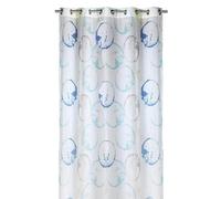 Homemaison - Artistic Style Sheer Curtain with Coloured Circles - 100% Polyester - 8 Round Silver Eyelets - Curtains for Living Room Bedroom Window - 135 x 250 cm - Blue