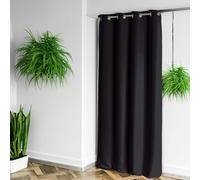 HomeMaison Blackout Curtain 100% Fireproof M1, Polyester, Black, 180x140 cm