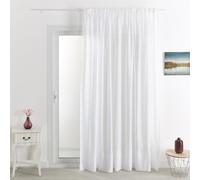 HomeMaison.com Classic Plain Polyester Linen Net Curtain with Lead Bottom White 420 x 240 cm
