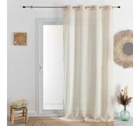 HomeMaison.com Muslin Net Curtain - Blackout Net - Natural Net Curtain - 140 x 260 cm