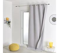 HomeMaison.com Thermal Blackout Curtain Double Sided Grey 135x260cm Eyelet Curtain Silver Opaque Window Thermal Insulated Cold Resistant