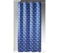 Homemaison - Jacquard Curtain with Rosette Print - Polyester - Fantasy Pattern - Ready to Hang with 8 Silver Eyelets - Suitable for Living Room and Bedroom - 140 x 260 cm - Plum