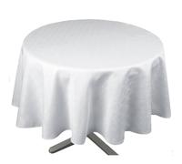 Homemaison - Round Outdoor Tablecloth Esprit Bord de Mer - Coated Polyester - Stain Resistant and Waterproof - Ideal for Garden and Kitchen - Holds 4 to 6 Guests - Diameter 160 cm - White