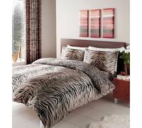 HOMEMAKER BEDDING BROWN DOUBLE SIZE ANIMAL PRINT DUVET COVER SET