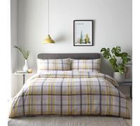 HOMEMAKER BEDDING Check Duvet Cover Bed Set Ochre Yellow Tartan Print (Single)