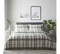 HOMEMAKER BEDDING Check Duvet Cover Bed Set Olive Green Tartan Print (Double)
