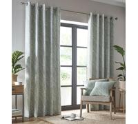 HOMEMAKER BEDDING Lined curtains sage green pair of eyelet ring top drapes (W 66" x L 90")
