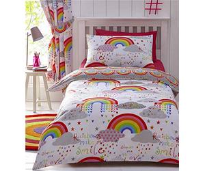 Homemaker Bedding single duvet set rainbows hearts girls quilt cover & pillow case