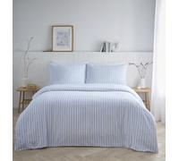 HOMEMAKER BEDDING Stripe Duvet Set, Pastel Colours, Polycotton, Double-Sided Print, with Pillowcases (Blue, Single)