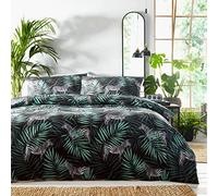 HOMEMAKER BEDDING Zebra Duvet Set Jungle Palm Leaf Print Tropical (Double)