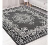 Homemaker Bukhura Traditional Grey Cut Pile Rug - 200x290cm