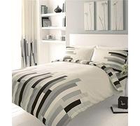 Homemaker Duvet cover sets block stripe contemporary quilt cover & pillow cases bed sets (Grey,King)