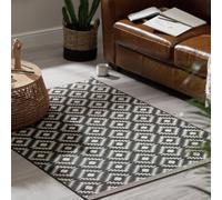 Homemaker Geometric Black & White Flatweave Rug - 120x170cm
