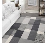 Homemaker Maestro Blocks Grey Cut Pile Rug - 160x230cm