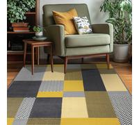 Homemaker Maestro Blocks Ochre Cut Pile Rug - 120x170cm