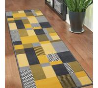 Homemaker Maestro Blocks Ochre Cut Pile Runner - 60x200cm