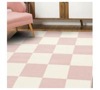 Homemaker Maestro Checkerboard Pink Cut Pile Rug - 120x160cm
