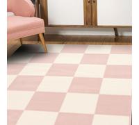 Homemaker Maestro Checkerboard Pink Cut Pile Rug - 80x150cm