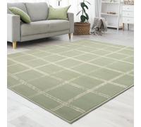 Homemaker Maestro Checks Green Cut Pile Rug - 120x170cm