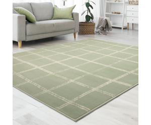 Homemaker Maestro Checks Green Cut Pile Rug - 160x230cm