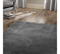 Homemaker Relay Plain Charcoal Short Pile Rug - 100x145cm