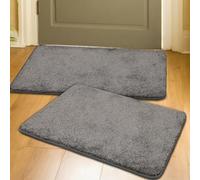 Homemaker Relay Plain Grey 2 Pack Short Pile Doormat-80x50cm