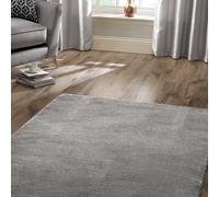 Homemaker Relay Plain Grey Short Pile Rug - 145x100cm