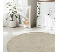 Homemaker Relay Plain Natural Round Rug - 133cm