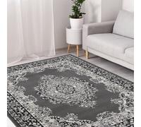 Homemaker Traditional Bukhura Grey Cut Pile Rug - 120x160cm