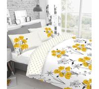 Homemaker ® Yellow poppy duvet cover bedding sets flower print quilt cover & pillow cases (Double)