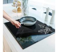 HomeMakers Induction Hob Protector Mat Large 61x53 cm, Heat Resistant Silicone Cover, Cut to Size, Easy Clean, Non-Slip Glass Hob Protector, Prevents Scratches Spills, Translucent Mistletoe