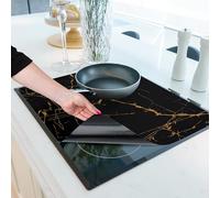 HomeMakers Induction Hob Protector Mat with Cooking Function | Large 61x53cm | Scratch and Spill Heat-Resistant Silicone Cooktop Cover | Non-Slip Surface | Easy-to-Clean Kitchen Mat(Marble)