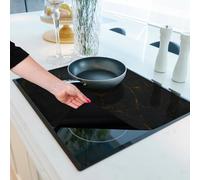 HomeMakers Translucent Induction Hob Protector Mat with Cooking Function | Large 61x53cm | Scratch and Spill Heat-Resistant Silicone Cover | Non-Slip Surface | Easy-to-Clean Kitchen Mat(Marble)