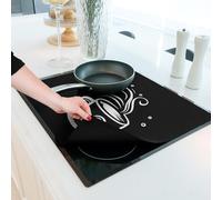 HomeMakers Translucent Induction Hob Protector Mat with Cooking Function | Large 61x53cm | Scratch and Spill Heat-Resistant Silicone Cover | Non-Slip Surface | Easy-to-Clean Kitchen Mat(Coffee)