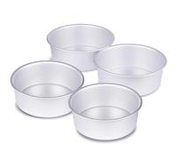 HomeMall 4 x 2 inch Round Cake Pan Set of 4, Aluminum Baking Pans for Mini Cakes, Heavy Duty Non-Stick, Evenly Baking Tools for Home Kitchen, Birthday Wedding Anniversary