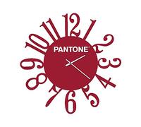Homemania Loop Round Wall Clock for Living Room Kitchen Office Bordeaux White Metal 40 x 0.15 x 40 cm, Dimension du Produit: L40xP0,15xA40 cm, 0,7 kg