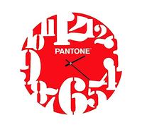 Homemania Round Wall Clock with Numbers for Living Room, Kitchen, Office, Red, White, Metal, 40 x 0.15 x 40 cm, Dimension du Produit: L40xP0,15xA40 cm, 0,9 kg