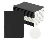 HOMEMARS 16 Pack A6 Notebooks, 100GSM, Bullet Dotted Journal, Notepad, Pocket Notebook, Notepads, 10x14cm, 60 Pages, for Students, Writing, Classroom, Travel, Black, Dotted,Thick Paper
