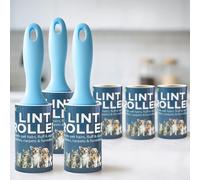 Homemate Lint Roller Pet Hair Remover, 90 Easy Peel Sheets per Roll, Fluff Remover for Clothes, Quickly Removes Animal Fur from Clothes, Furniture, Carpets & Cars (3 Handles + 6 Sticky Rolls)