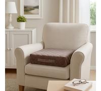Homemate Tru-Boost Orthopaedic Support Armchair Booster Cushion Seat Chair Riser 45 x 45 x 10cm Washable Soft Quilted Velvet Feel Zipped Cover (Chocolate Brown)