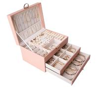 HomeMirth Jewellery Organiser Box-Peach Pink