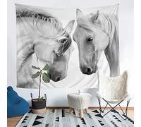 Homemissing 3D Horse Tapestry Galloping Horses Tapestry Wall Hanging for Kids Boys Girls Couple Wild Animal Wall Tapestry Wildlife Farmhouse Wall Art for Bedroom Living Room,Medium 51x59 Inch