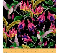 Homemissing 3D Print Polyester Waterproof Fabric By The Yard, Floral Birds Pattern, 108" x 58", Cut By The Yard