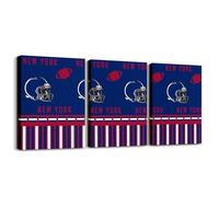 Homemissing 40X30cmx3pcs Football Canvas Wall Art for Living Room Bedroom Boys Girls New York Picture Wall Decor For Kids Rugby Sports American Football City Office Decorations Artwork Posters