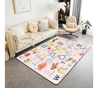 Homemissing ABC Pattern Decor Carpet 100x150cm Cute Alphabet Learning Educational Living Room Rugs for Bedroom for Children 26 Letters English Alphabet Cartoon Animal Area Rug Indoor Floor Mat
