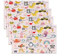 Homemissing ABC Pattern Place Mat for Kitchen Dining 45X30cm Cute Alphabet Learning Educational Table Mats for Children 26 Letters English Alphabet Cartoon Animal Placemats Set of 4 Room Decor