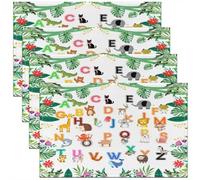 Homemissing ABC Pattern Place Mat for Kitchen Dining 45X30cm Cute Alphabet Learning Table Mats for Children Cartoon Animal 26 Letters English Alphabet Educational Placemats Set of 4 Room Decor